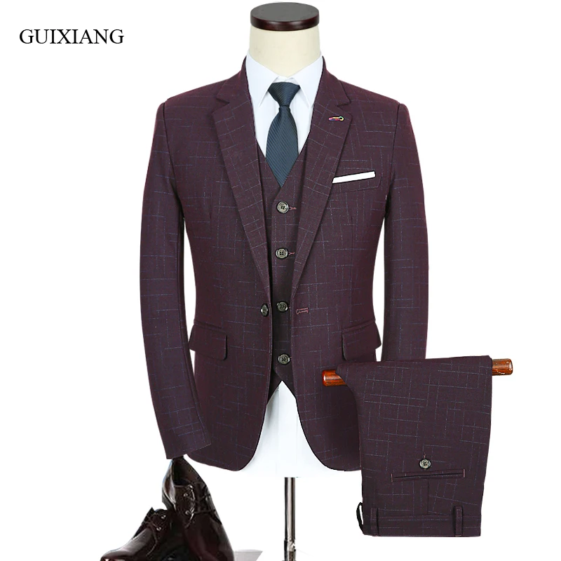 New arrival style men high-end boutique business casual suit men's wedding dress three-piece grid slim suit large size M-5XL
New arrival style men high-end boutique business casual suit men's wedding dress three-piece grid slim suit large size M-5XL
