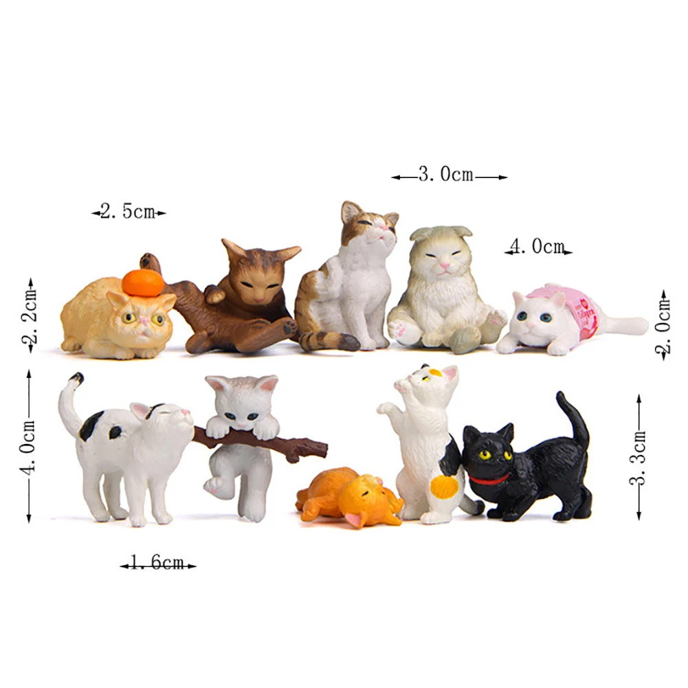 10Pcs Mini Realistic Cat Figurine Sculpture PVC Toy Dollhouse Garden Ornaments Active figure Decoration Miniature Fairy Figurine
10Pcs Mini Realistic Cat Figurine Sculpture PVC Toy Dollhouse Garden Ornaments Active figure Decoration Miniature Fairy Figurine