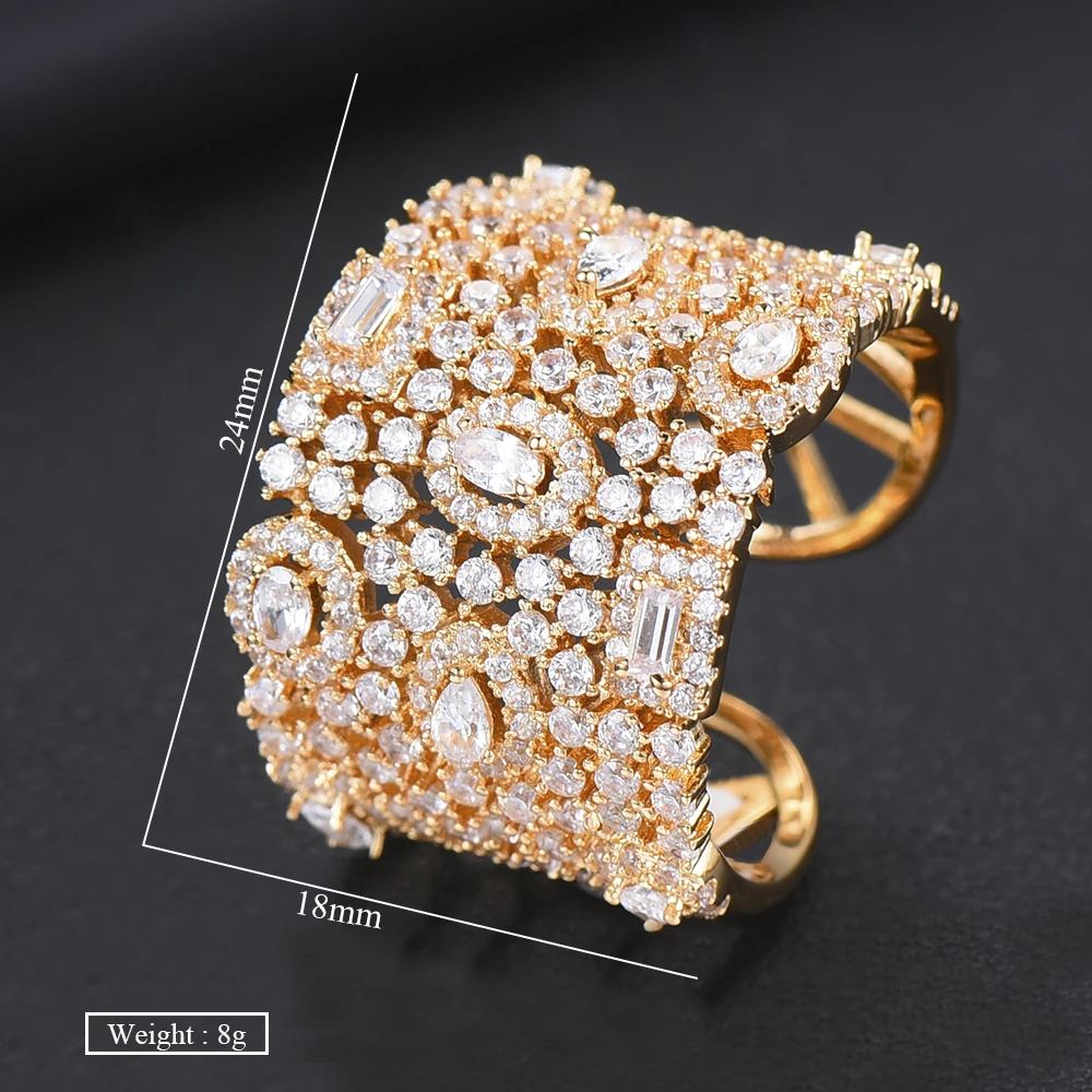 Handmade Dubai African Style Luxury Bridal Wedding Wide Open rings Full Mini AAA Cubic Zirconia Women Best Jewelry Gift
Handmade Dubai African Style Luxury Bridal Wedding Wide Open rings Full Mini AAA Cubic Zirconia Women Best Jewelry Gift