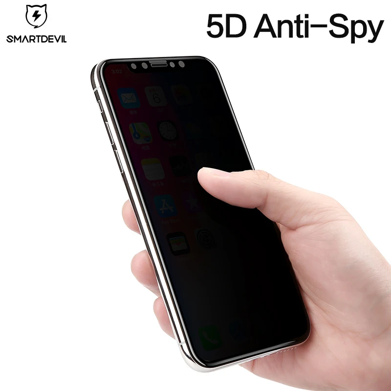 Защитное стекло SmartDevil для iPhone X 10 закаленное с защитой от подглядывания 5D