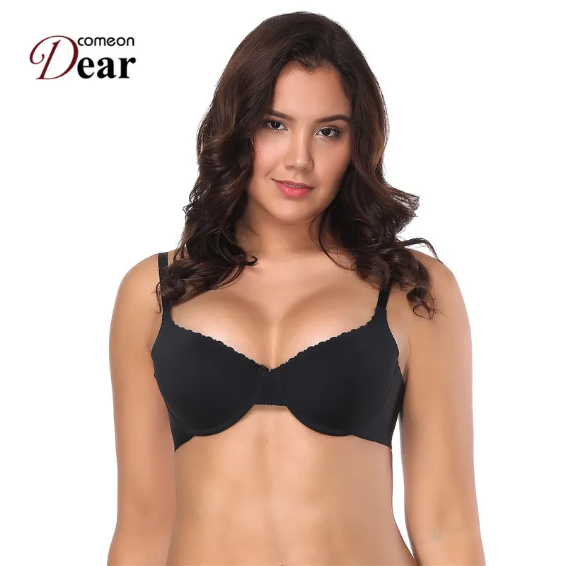 Comeondear Bras For Women 90D 85D Plus Size T-shirt Bra Back Closure Unlined Wire Free Push Up Seamless Bra Black Khaki BA4042
Comeondear Bras For Women 90D 85D Plus Size T-shirt Bra Back Closure Unlined Wire Free Push Up Seamless Bra Black Khaki BA4042