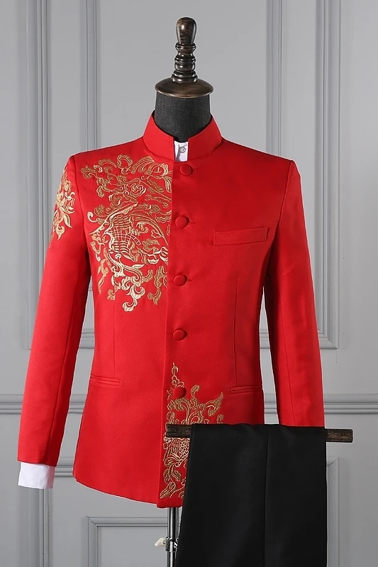Stand Lead Chinese Tunic Suit Show Stage Man Chorus Performance Serve Male Master Of Ceremonies Host Full Dress
Stand Lead Chinese Tunic Suit Show Stage Man Chorus Performance Serve Male Master Of Ceremonies Host Full Dress