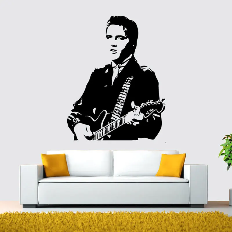 Съемная виниловая настенная наклейка Elvis Presley для гитары художественная роспись