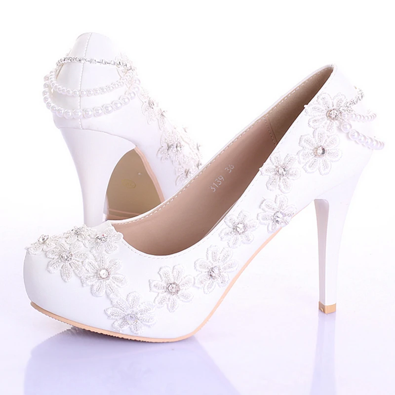 Spring And Summer Beautiful Formal Dress Shoes White Lace Flower Bridesmaid Shoes 4 Inches Stiletto Heel Women Platforms
Spring And Summer Beautiful Formal Dress Shoes White Lace Flower Bridesmaid Shoes 4 Inches Stiletto Heel Women Platforms