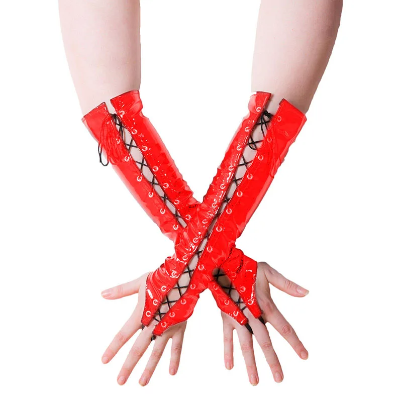 Latex Gothic Fetish Clubwear Elbow Gloves Women's Fashion Lace Up Fingerless Gloves Black Red PVC Leather Dancing Adult Games
Latex Gothic Fetish Clubwear Elbow Gloves Women's Fashion Lace Up Fingerless Gloves Black Red PVC Leather Dancing Adult Games