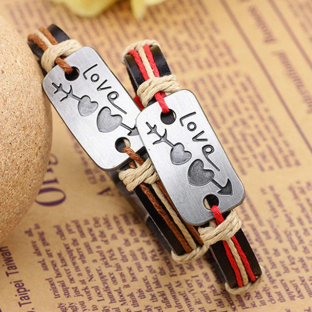 1pc Genuine Leather Bracelets Arrow Cross Heart Bracelets For Couples Pair Bracelets jewelry Women Men Gift For Couples
1pc Genuine Leather Bracelets Arrow Cross Heart Bracelets For Couples Pair Bracelets jewelry Women Men Gift For Couples
