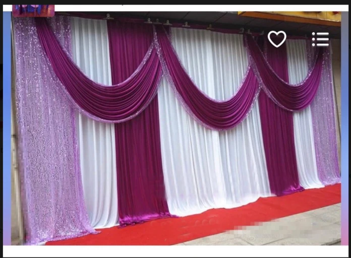 3M*6M Lilac Shiny Wedding backdrop wih beautiful swags bling Weding stage curtain
3M*6M Lilac Shiny Wedding backdrop wih beautiful swags bling Weding stage curtain