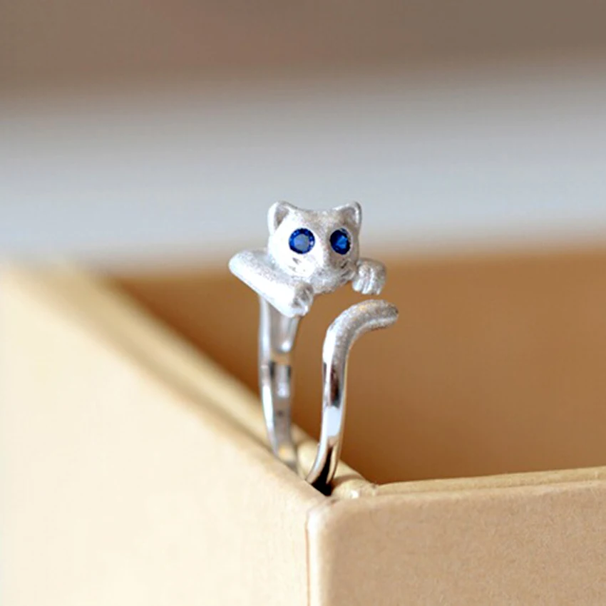 Kinitial Opening Cat Ring Cute Pet Kitten Fashion Animal Kitty Blue Eyes Rings for Women Fine Jewelry Wedding Bijoux
Kinitial Opening Cat Ring Cute Pet Kitten Fashion Animal Kitty Blue Eyes Rings for Women Fine Jewelry Wedding Bijoux
