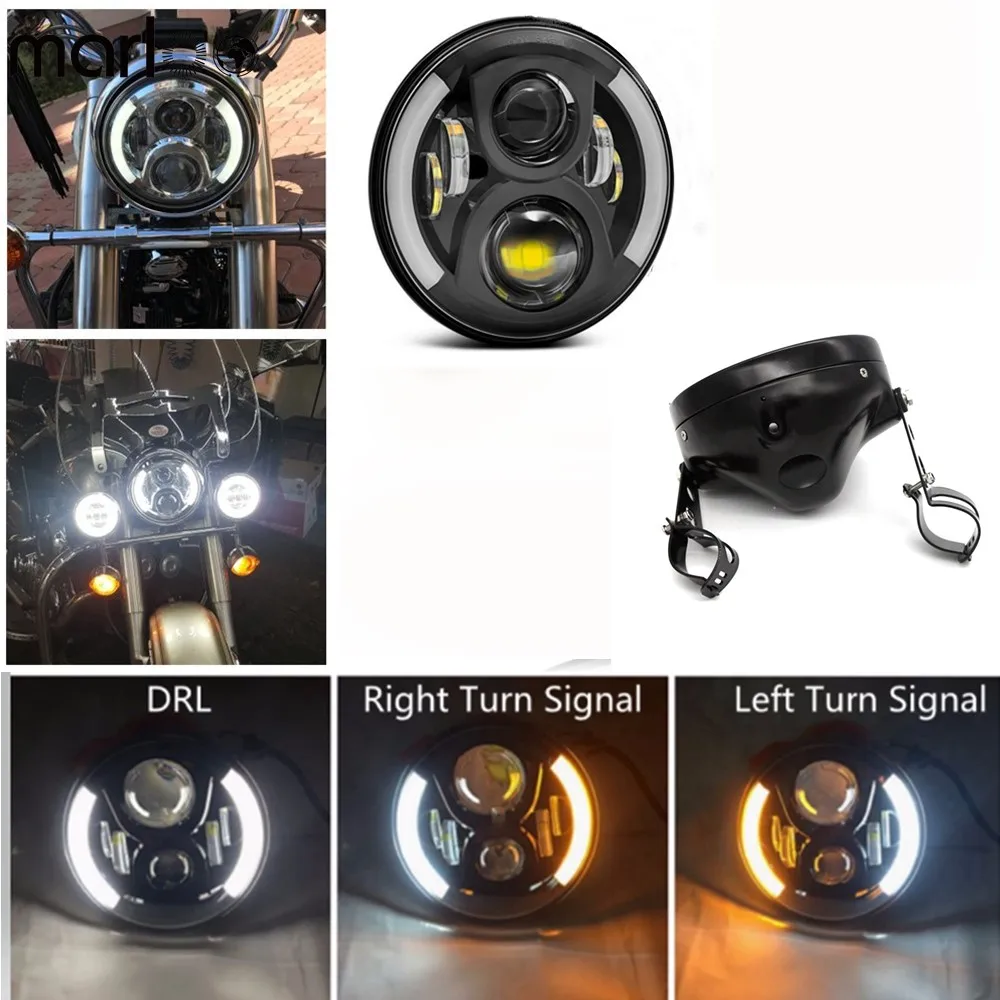 Marloo 7 Inch Led Headlight With 7Inch Housing Bucket for Motorcycles KAWASAKI Honda Yamaha Chopper Cafe Racer Bobber
Marloo 7 Inch Led Headlight With 7Inch Housing Bucket for Motorcycles KAWASAKI Honda Yamaha Chopper Cafe Racer Bobber