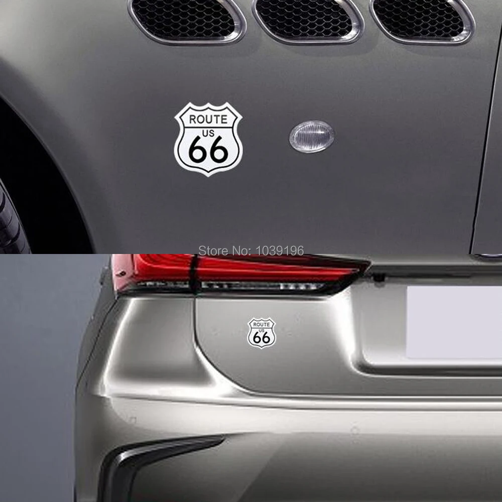 Знак для кузова автомобиля US Route 66 Expressway 3D металлический хромированный