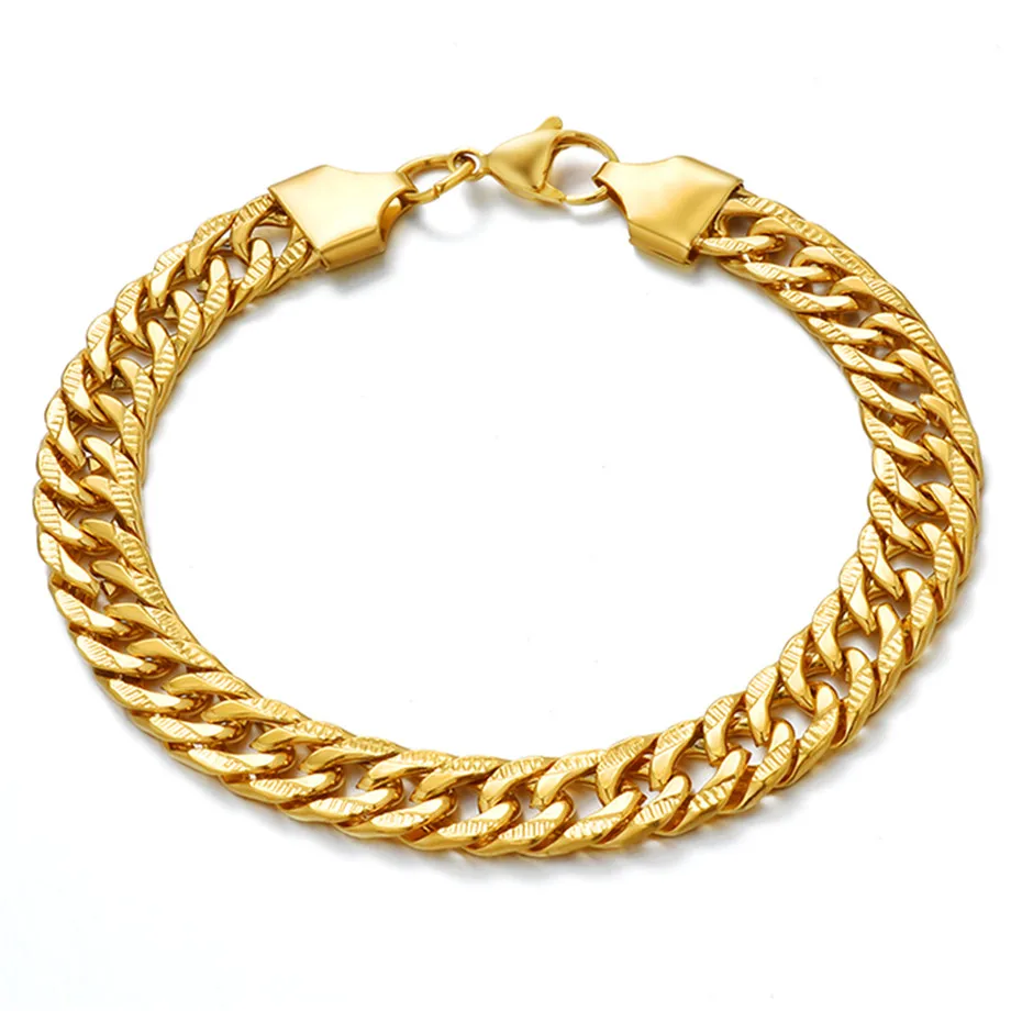 6/9mm Men's Bracelets Gold Stainless Steel Curb Cuban Link Chain Bracelets For Men Women Wholesale Jewelry Gift N1332
6/9mm Men's Bracelets Gold Stainless Steel Curb Cuban Link Chain Bracelets For Men Women Wholesale Jewelry Gift N1332