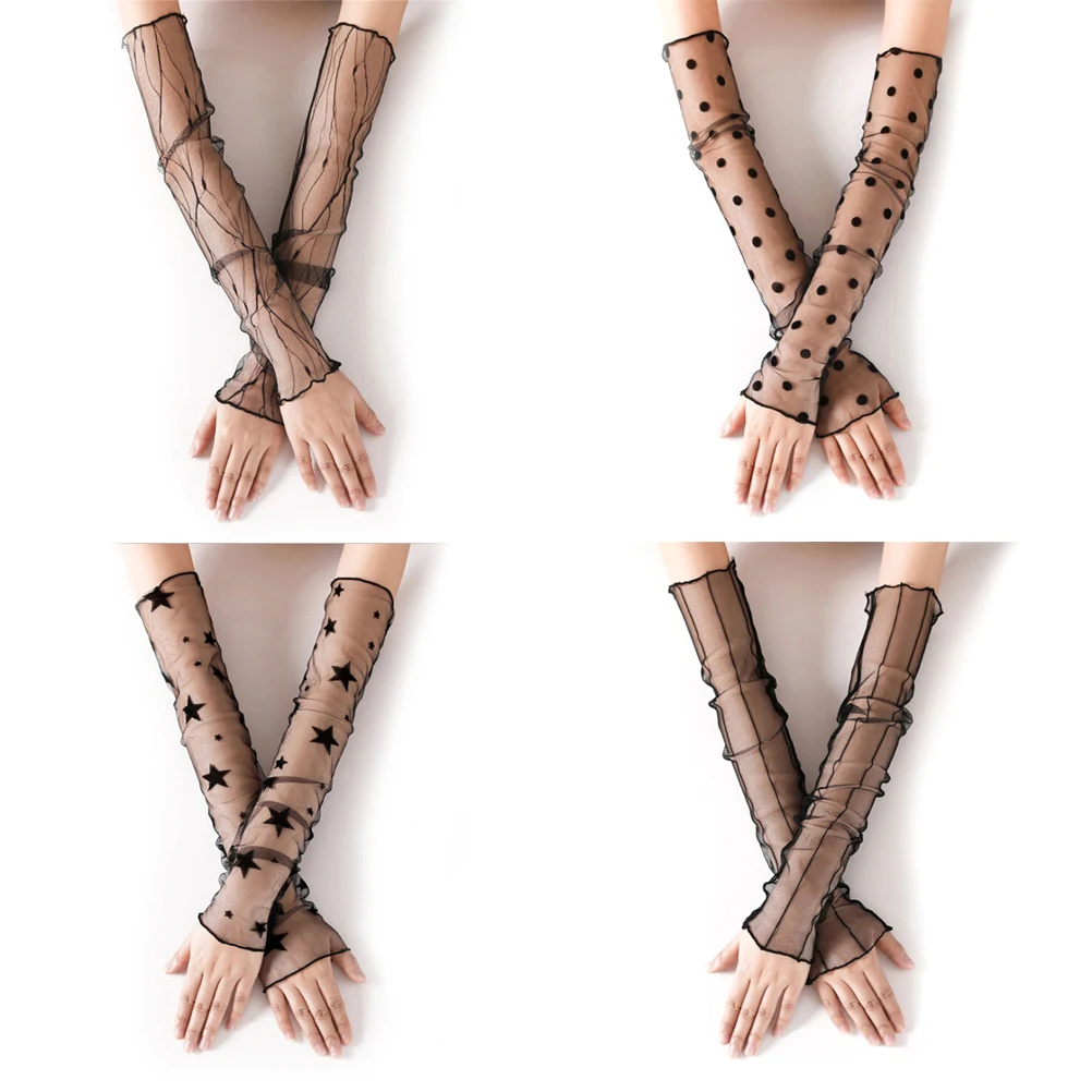 European American Elastic Nylon Long Fishnet Gloves Black Sexy Lace Glove Fingerless Mitten Punk Women Gloves For Summer
European American Elastic Nylon Long Fishnet Gloves Black Sexy Lace Glove Fingerless Mitten Punk Women Gloves For Summer