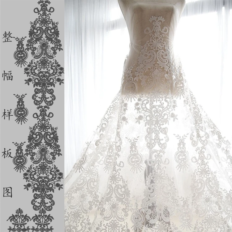 High-end Wedding Lace Fabric Fine African Tulle Embroidered flower net Lace Fabric Bridal Gown Lace
High-end Wedding Lace Fabric Fine African Tulle Embroidered flower net Lace Fabric Bridal Gown Lace