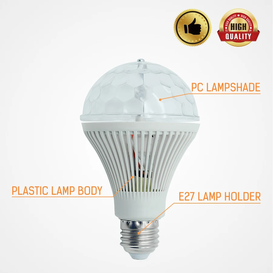 E27 Festival Colorful Auto Rotating 3W RGB LED Bulb Stage Light New year Party Lamp Disco for home decoration lighting lampen | Лампы и