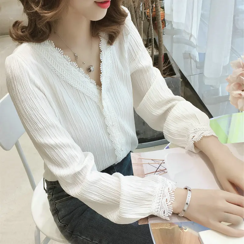 Autumn Women Blouses Long Sleeve Lace Up V Neck White Office Shirt Lady Tops Blusas Femininas Women Clothing
Autumn Women Blouses Long Sleeve Lace Up V Neck White Office Shirt Lady Tops Blusas Femininas Women Clothing