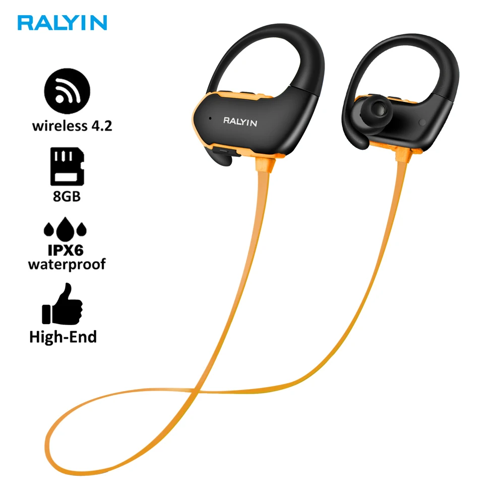 Модные уличные IPX6 водонепроницаемые MP3 плееры спортивные наушники HiFi музыка 8G