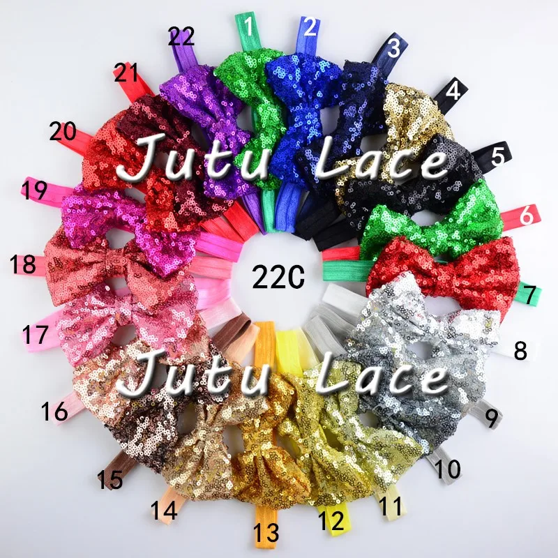 15 pcs/lot ,christmas sequin bow , sequin hair bow , messy headband bow with elastic
15 pcs/lot ,christmas sequin bow , sequin hair bow , messy headband bow with elastic