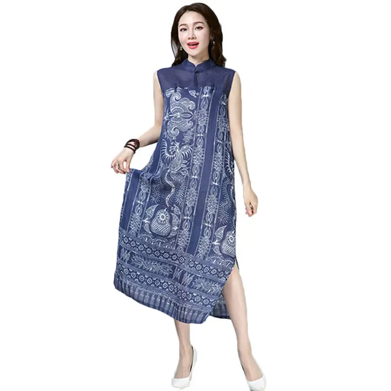 Print Summer Dress Women Stand Collar Sleeveless Casual Loose Large Sizes Vestidos New 2019 Elbise Cheongsam Dress qipao f390
Print Summer Dress Women Stand Collar Sleeveless Casual Loose Large Sizes Vestidos New 2019 Elbise Cheongsam Dress qipao f390
