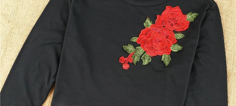 Donnalla летние вышитые розы короткая футболка женщин тонкий короткий рукав