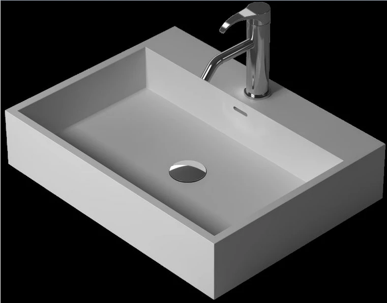 

Bathroom Rectangular Above counter Vessel sink Cloakroom Solid Surface Resin Vanity Wash Basin XRS38343