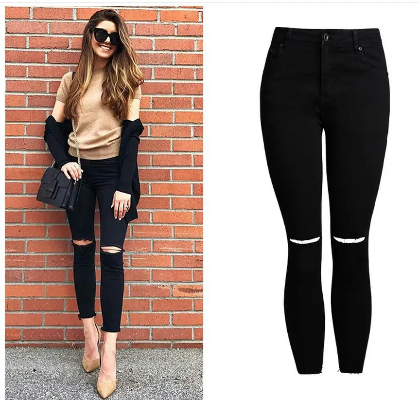 Black Stretch Women Tassel Denim Pencil Pants Hole Ankle Length Summer And Autumn Female Ripped Slim Tousers Elegant Pant K318
Black Stretch Women Tassel Denim Pencil Pants Hole Ankle Length Summer And Autumn Female Ripped Slim Tousers Elegant Pant K318