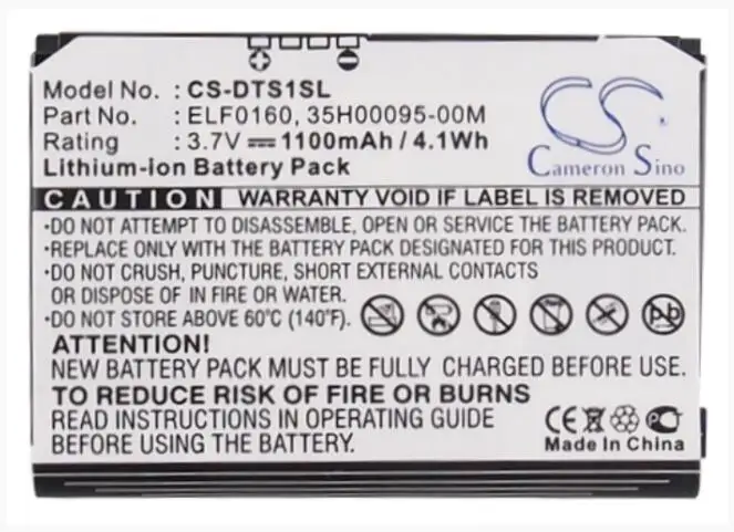 Cameron Sino 1100mAh battery for CECT S1 for DOPOD S1 S500 for I-MATE T-MOBILE MDA VODAFONE VPA Touch
Cameron Sino 1100mAh battery for CECT S1 for DOPOD S1 S500 for I-MATE T-MOBILE MDA VODAFONE VPA Touch