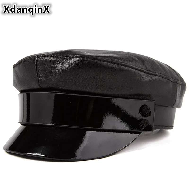 XdanqinX Genuine Leather Hat Autumn Women's Army Military Hats Elegant Sheepskin Flat Cap For Ladies Trend Brand Female Caps New
XdanqinX Genuine Leather Hat Autumn Women's Army Military Hats Elegant Sheepskin Flat Cap For Ladies Trend Brand Female Caps New