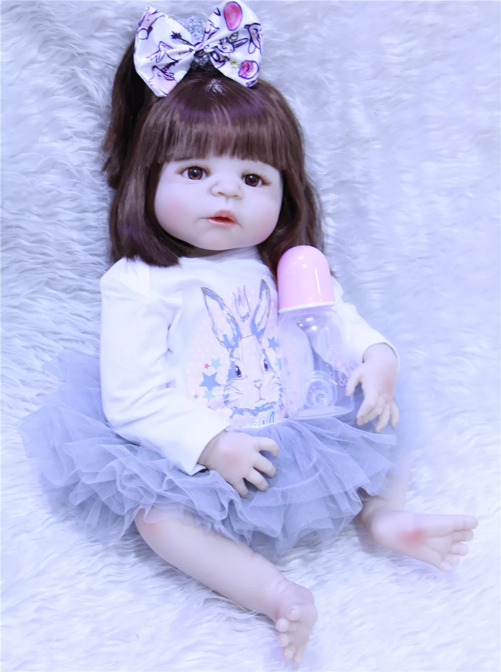 55cm Long hair girl boneca reborn full silicone completa brown eyes doll reborn babies high quality bebe toys for Girls juguetes
55cm Long hair girl boneca reborn full silicone completa brown eyes doll reborn babies high quality bebe toys for Girls juguetes