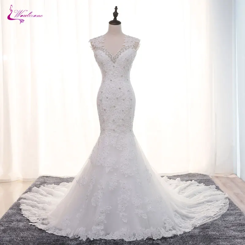 Waulizane Sparkly Crystal Beaded Sexy Sweetheart Mermaid Wedding Dress Hot Sale Elegant Appliques Chapel Train Bridal dresses
Waulizane Sparkly Crystal Beaded Sexy Sweetheart Mermaid Wedding Dress Hot Sale Elegant Appliques Chapel Train Bridal dresses