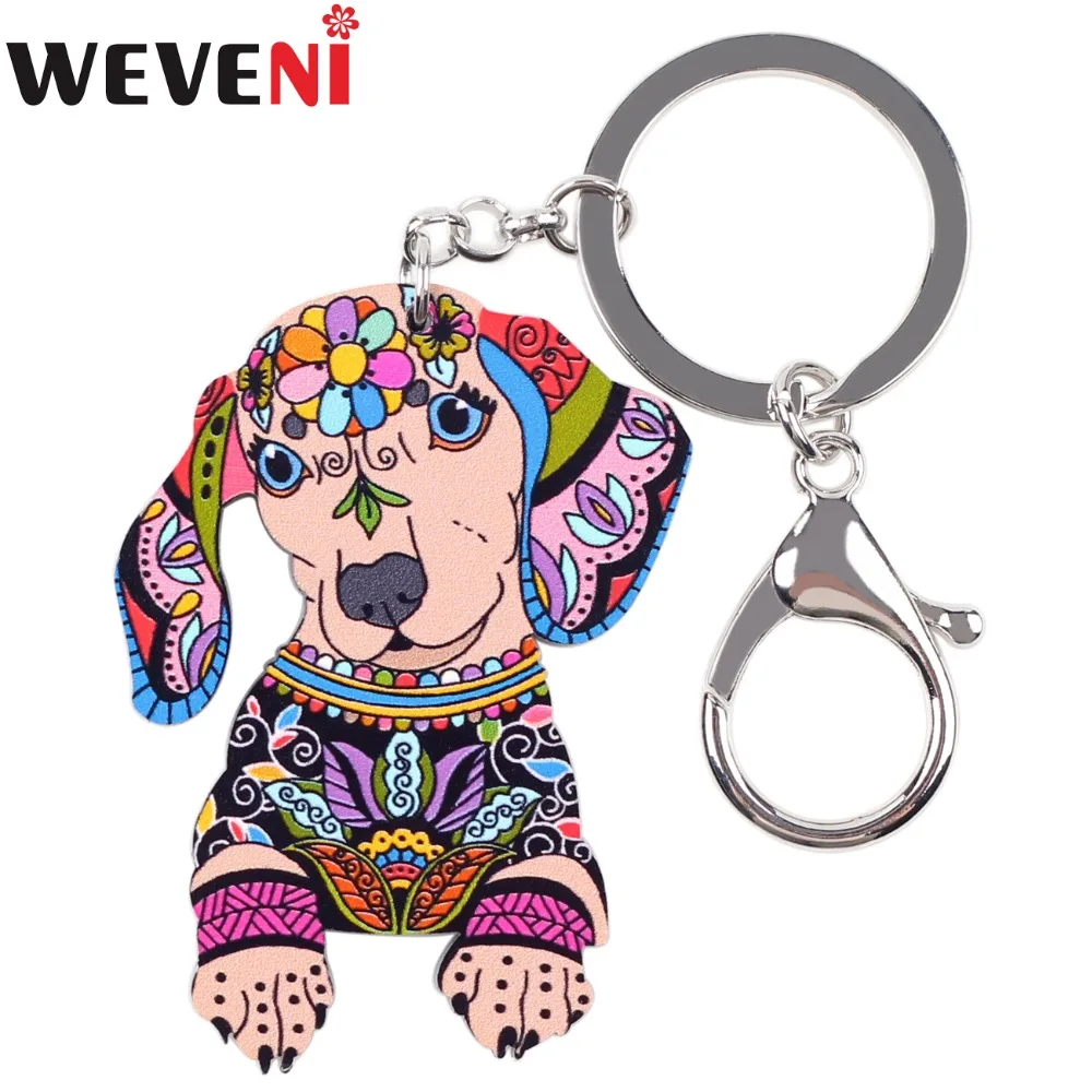 WEVENI Acrylic Printing Dachshund Dog Key Chain Key Ring Holder Charm Man Pendant Wholesale Hot Trendy Jewelry For Women
WEVENI Acrylic Printing Dachshund Dog Key Chain Key Ring Holder Charm Man Pendant Wholesale Hot Trendy Jewelry For Women