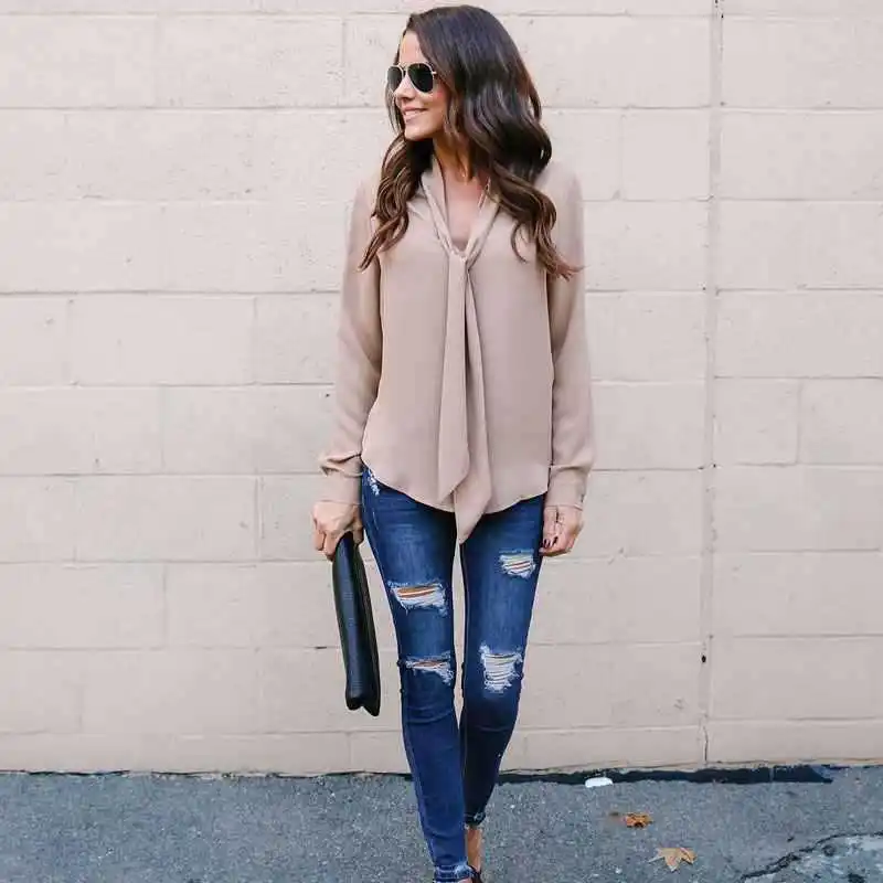 Fashion Summer Women Casual Chiffon Long Sleeve V Neck Ladies Shirt Loose Top Blouse AU
Fashion Summer Women Casual Chiffon Long Sleeve V Neck Ladies Shirt Loose Top Blouse AU