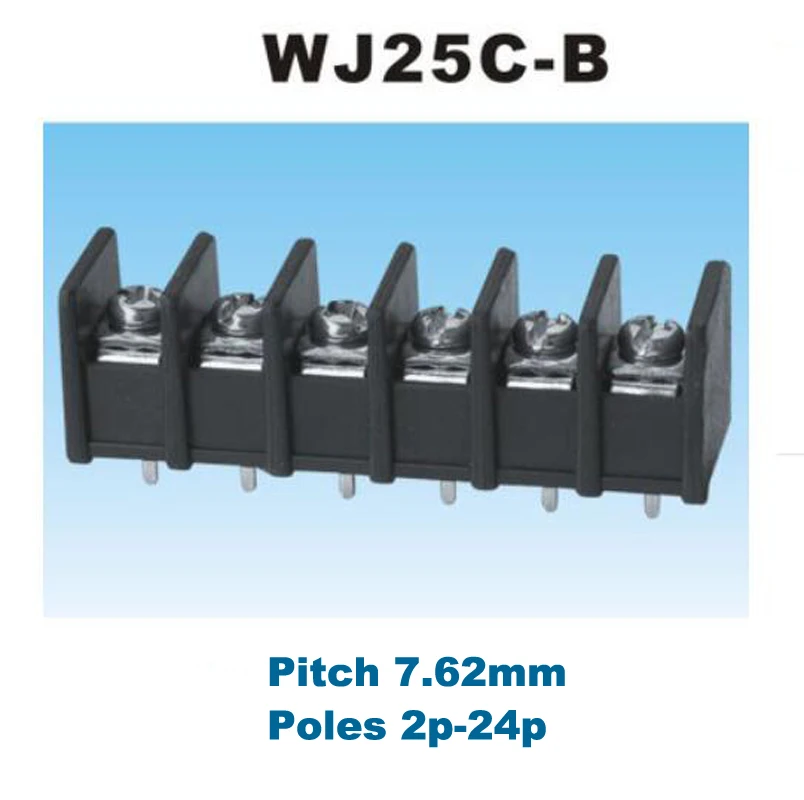 20Pcs Pitch 7.62mm Barrier Screw PCB Terminal Block Straight 2/3/4/5/6/7/8Pin Morsettiera Connectors 25C-B 300V 15A 14AWG 2.5mm2
20Pcs Pitch 7.62mm Barrier Screw PCB Terminal Block Straight 2/3/4/5/6/7/8Pin Morsettiera Connectors 25C-B 300V 15A 14AWG 2.5mm2