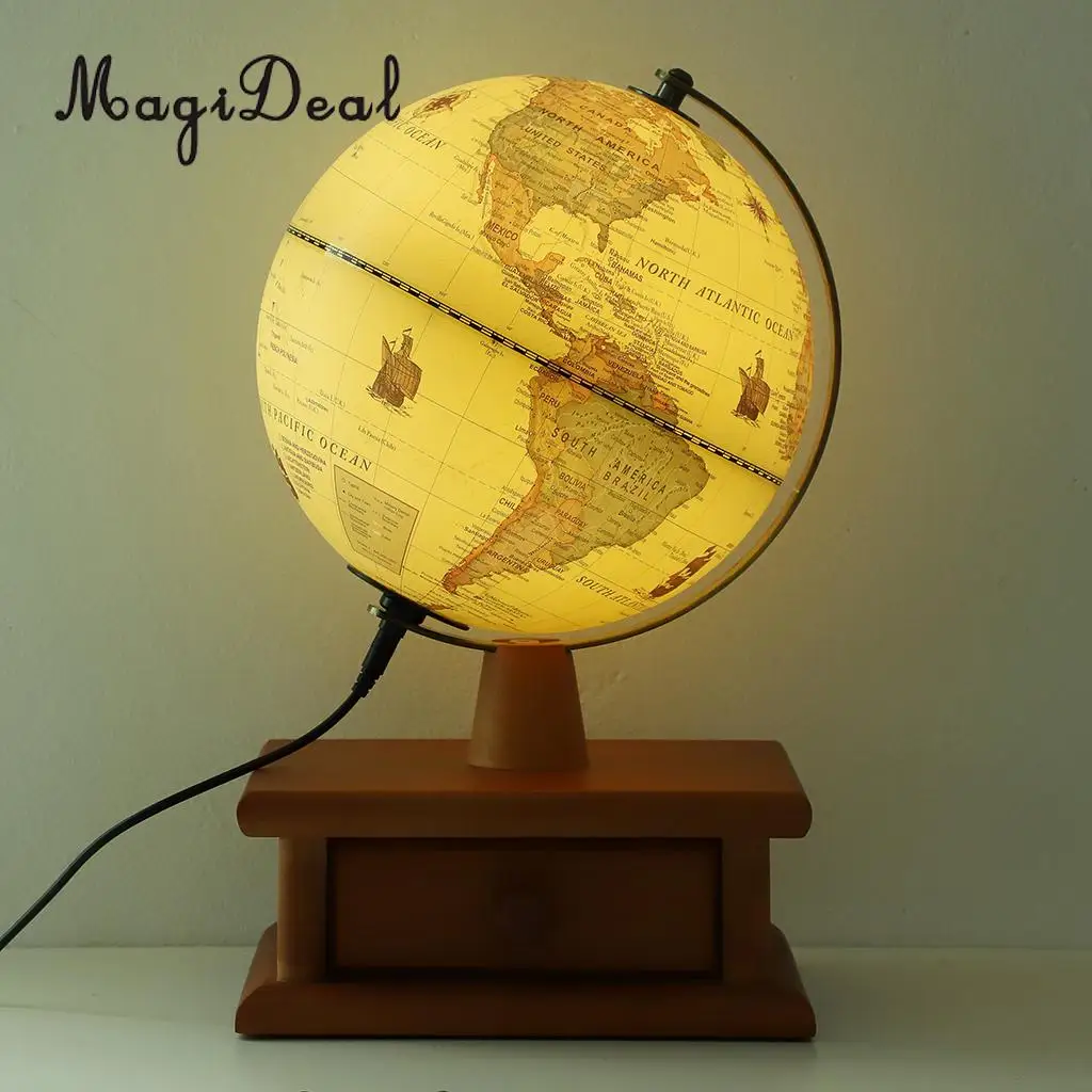 Vintage Wooden Base World Map Globe Decorative Desktop Rotating Geography Globe Educational Gifts
Vintage Wooden Base World Map Globe Decorative Desktop Rotating Geography Globe Educational Gifts