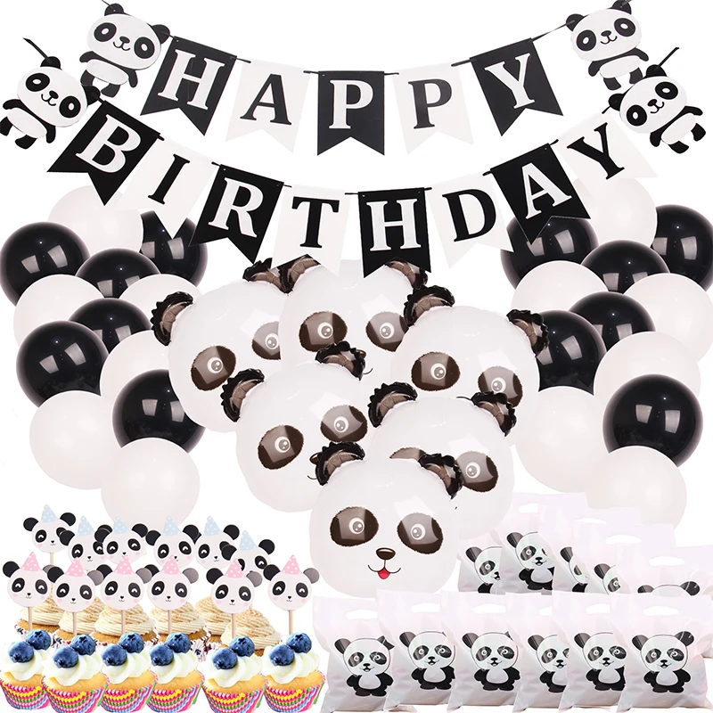 51pcs Happy Birthday Panda Banner/Balloon/Cupcake Toppers Mylar Foil Balloon For Birthday Party Decorations Kids/Adult Gift Bags
51pcs Happy Birthday Panda Banner/Balloon/Cupcake Toppers Mylar Foil Balloon For Birthday Party Decorations Kids/Adult Gift Bags