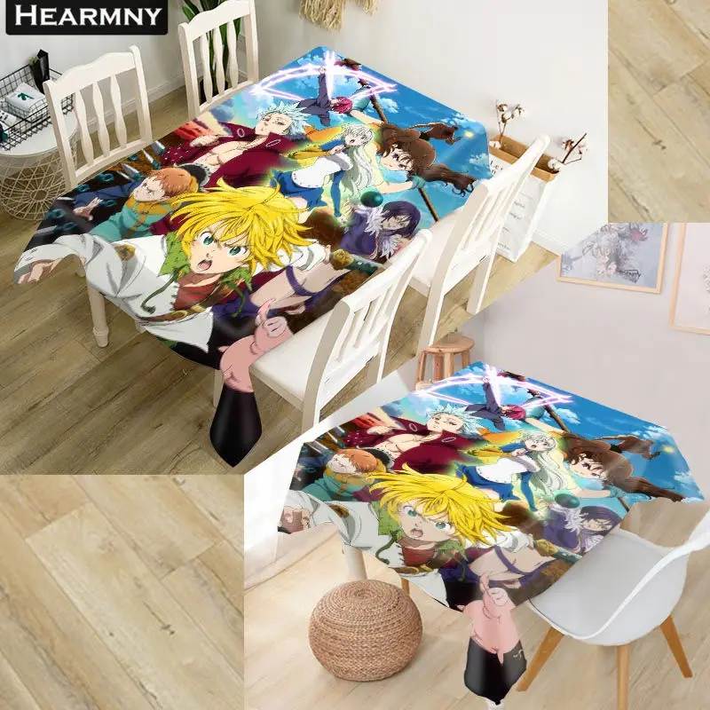 Скатерть Nanatsu No Taizai, водонепроницаемая ткань Оксфорд, квадратная/прямоугольная скатерть для свадебного стола, скатерть для телевизора