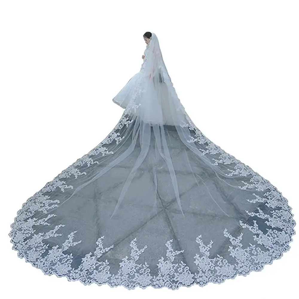 2019 Best Selling 3M Lace Wedding Veils Long Soft Tulle Cathedral Length White Ivory Bridal Veils with Comb Appliqued Wedding
2019 Best Selling 3M Lace Wedding Veils Long Soft Tulle Cathedral Length White Ivory Bridal Veils with Comb Appliqued Wedding