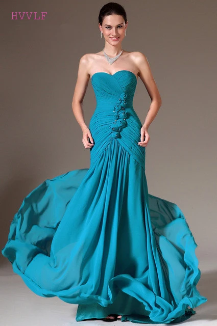 Blue Evening Dresses Mermaid Sweetheart Chiffon Flowers Beaded Plus Size Long Evening Gown Prom Dresses Robe De Soiree
Blue Evening Dresses Mermaid Sweetheart Chiffon Flowers Beaded Plus Size Long Evening Gown Prom Dresses Robe De Soiree