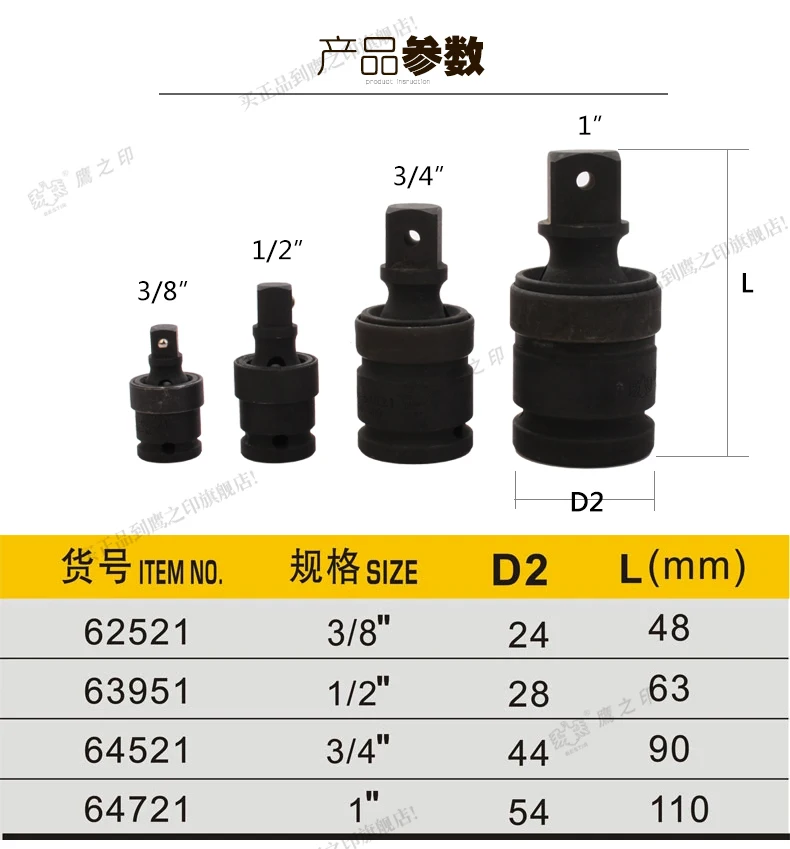 BESTIR Taiwan Tool Chrome-Molybdenum Steel SCM440 3/8" 1/2" 3/4" 1" Impact Universal Socket Adapter
BESTIR Taiwan Tool Chrome-Molybdenum Steel SCM440 3/8" 1/2" 3/4" 1" Impact Universal Socket Adapter