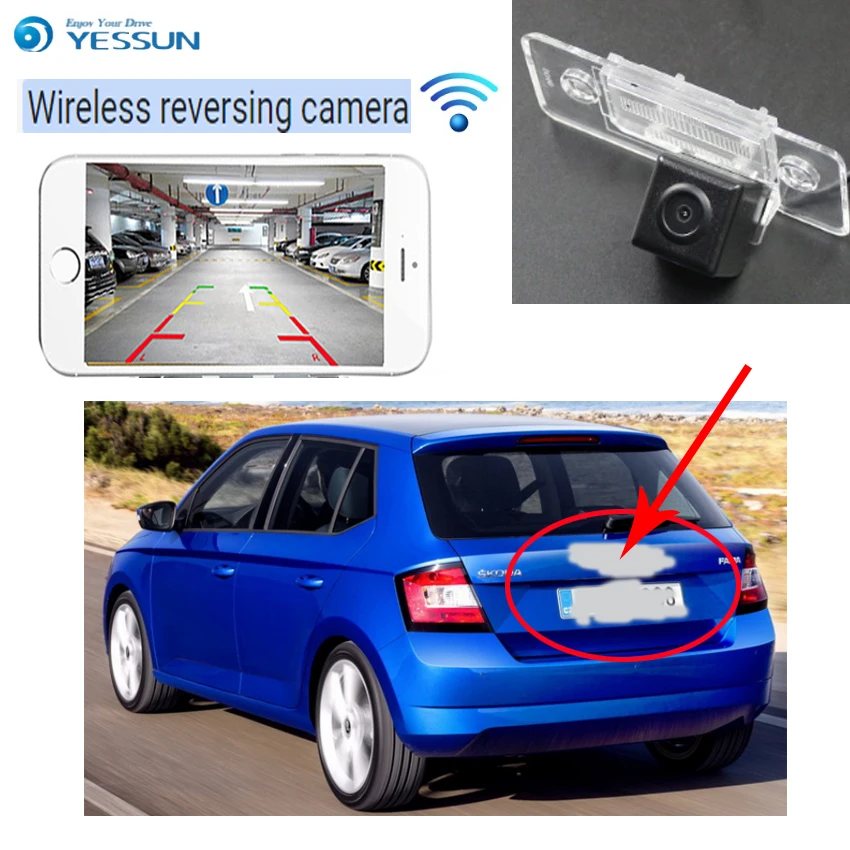 YESSUN для Skoda Fabia Mk3 (NJ) 2015 ~ 2016 автомобильная беспроводная камера заднего вида с