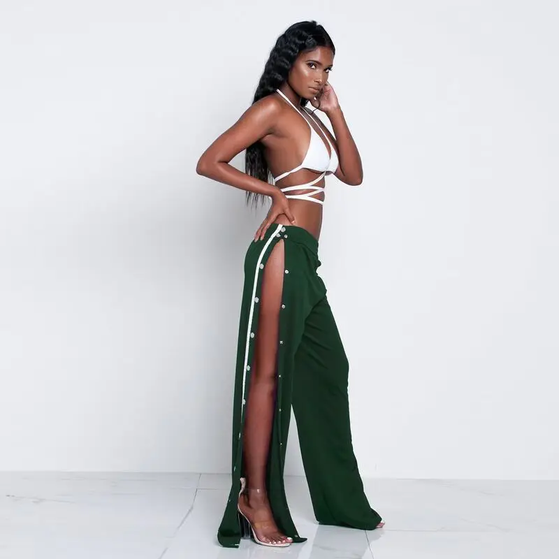 Штаны женские свободные с Боковым Разрезом|women wide leg|wide leg pantswomen pants |