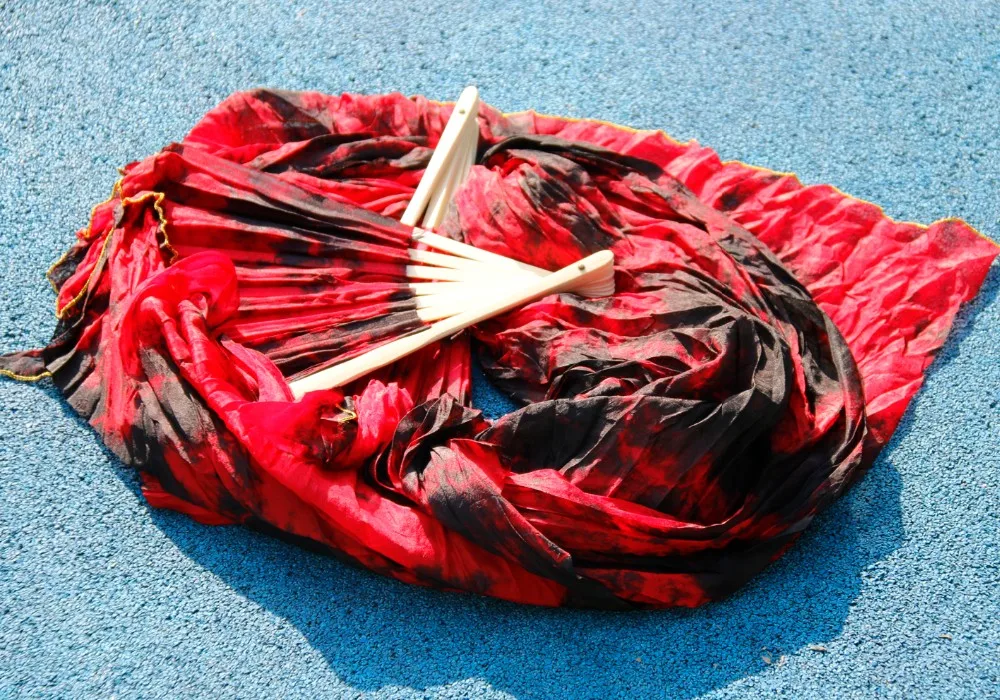 2016 female high quality Chinese silk veils dance fans Pair of belly dancing fans cheap hot sale Colorful black+red
2016 female high quality Chinese silk veils dance fans Pair of belly dancing fans cheap hot sale Colorful black+red