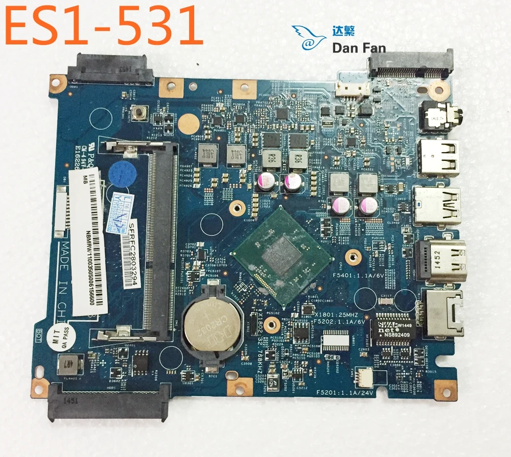 Материнская плата для ноутбука ACER ES1-531 EX2519 N3160 14285-1 Материнская плата 100% протестирована Полная работа
Материнская плата для ноутбука ACER ES1-531 EX2519 N3160 14285-1 Материнская плата 100% протестирована Полная работа