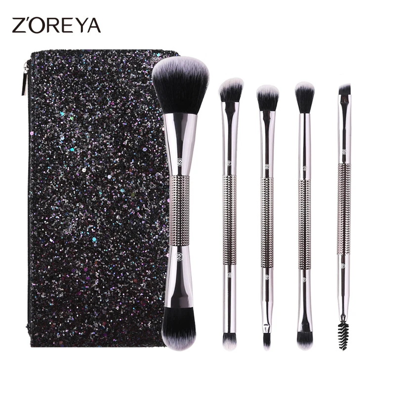 Zoreya 5pcs Double Head Brush Set Powder Lip Eyebrow Eyelashes Cosmetic Tools with Shiny Bag
Zoreya 5pcs Double Head Brush Set Powder Lip Eyebrow Eyelashes Cosmetic Tools with Shiny Bag