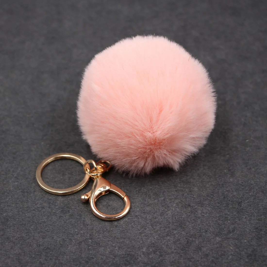 Porte Clef 8CM Rabbit Fur Keychain Backpack Bag Ball Trinkets Pom Car Keyring Pendant Handbag Buckle Charms Bunny Key Chains | Украшения и