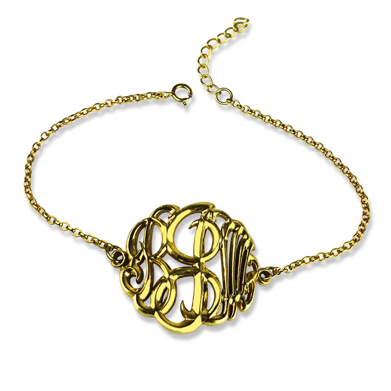 AILIN Gold Color Monogram Bracelet 3D Monogrammed Chain Bracelet Cut Out 3 Letters Name Jewelry Best Gift For Monogram Fever
AILIN Gold Color Monogram Bracelet 3D Monogrammed Chain Bracelet Cut Out 3 Letters Name Jewelry Best Gift For Monogram Fever