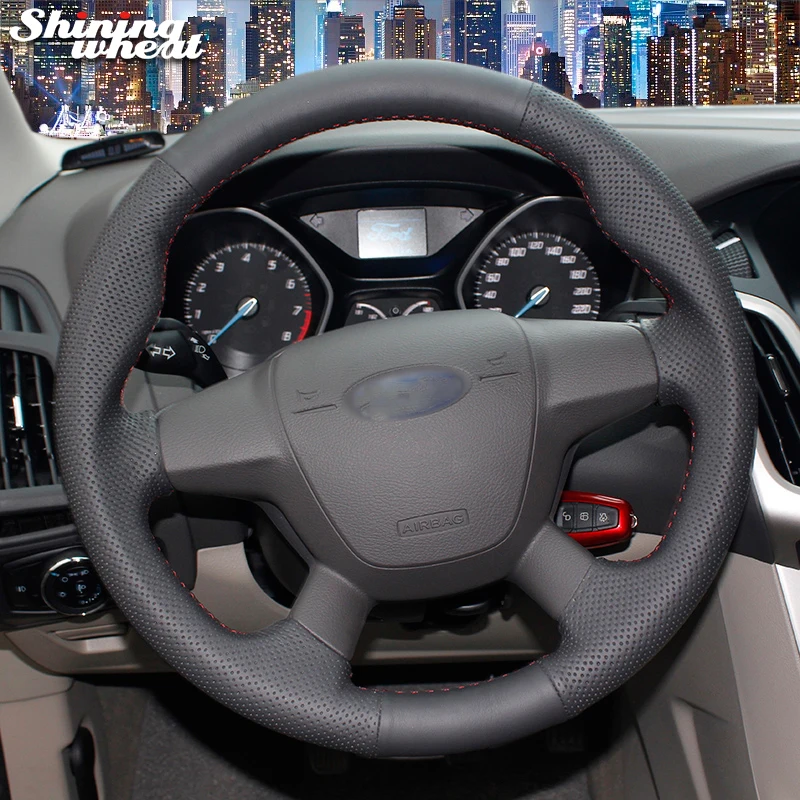 BANNIS Black Genuine Leather Car Steering Wheel Cover for Ford Focus 3 2012-2014 KUGA Escape 2013-2016 C-MAX 2011-2014
BANNIS Black Genuine Leather Car Steering Wheel Cover for Ford Focus 3 2012-2014 KUGA Escape 2013-2016 C-MAX 2011-2014