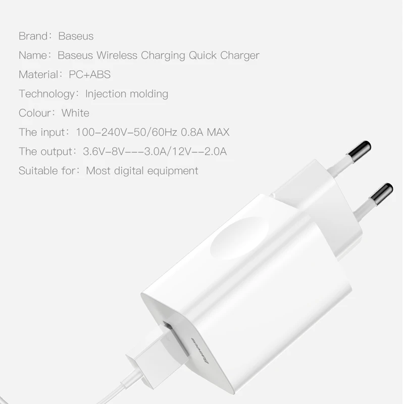 Baseus 24W Quick Charge 3.0 USB Charger For Samsung Xiaomi Huawei Fast Charging QC 3.0 Travel Mobile Phone Charger EU US Plug
Baseus 24W Quick Charge 3.0 USB Charger For Samsung Xiaomi Huawei Fast Charging QC 3.0 Travel Mobile Phone Charger EU US Plug