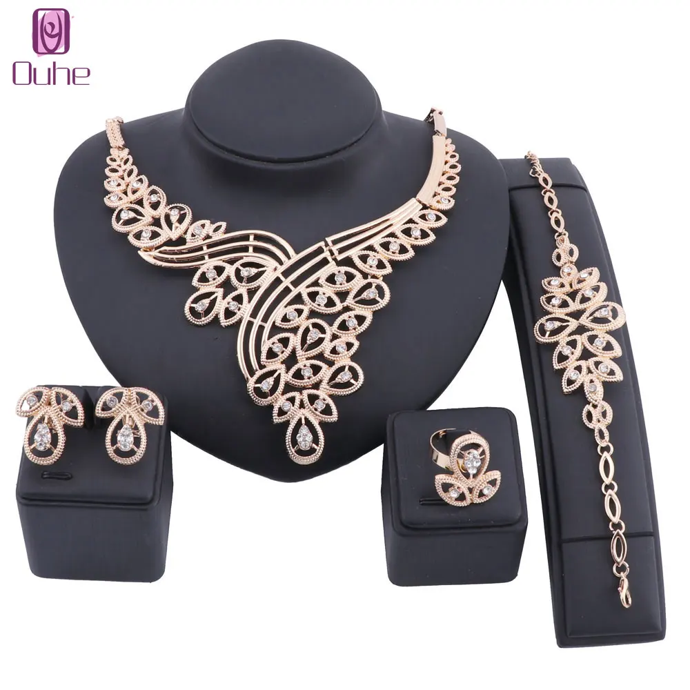 Dubai Gold Crystal Jewelry Set Brand Nigerian Wedding Woman Accessories Statement Bridal Necklace Earring Ring Jewelry Set
Dubai Gold Crystal Jewelry Set Brand Nigerian Wedding Woman Accessories Statement Bridal Necklace Earring Ring Jewelry Set
