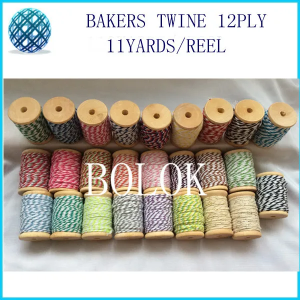 200cs/lot 32 color choose 12py cotton Baker twine (11yards/wooden reel )Divine twine, cotton for gift packing, wedding, party
200cs/lot 32 color choose 12py cotton Baker twine (11yards/wooden reel )Divine twine, cotton for gift packing, wedding, party