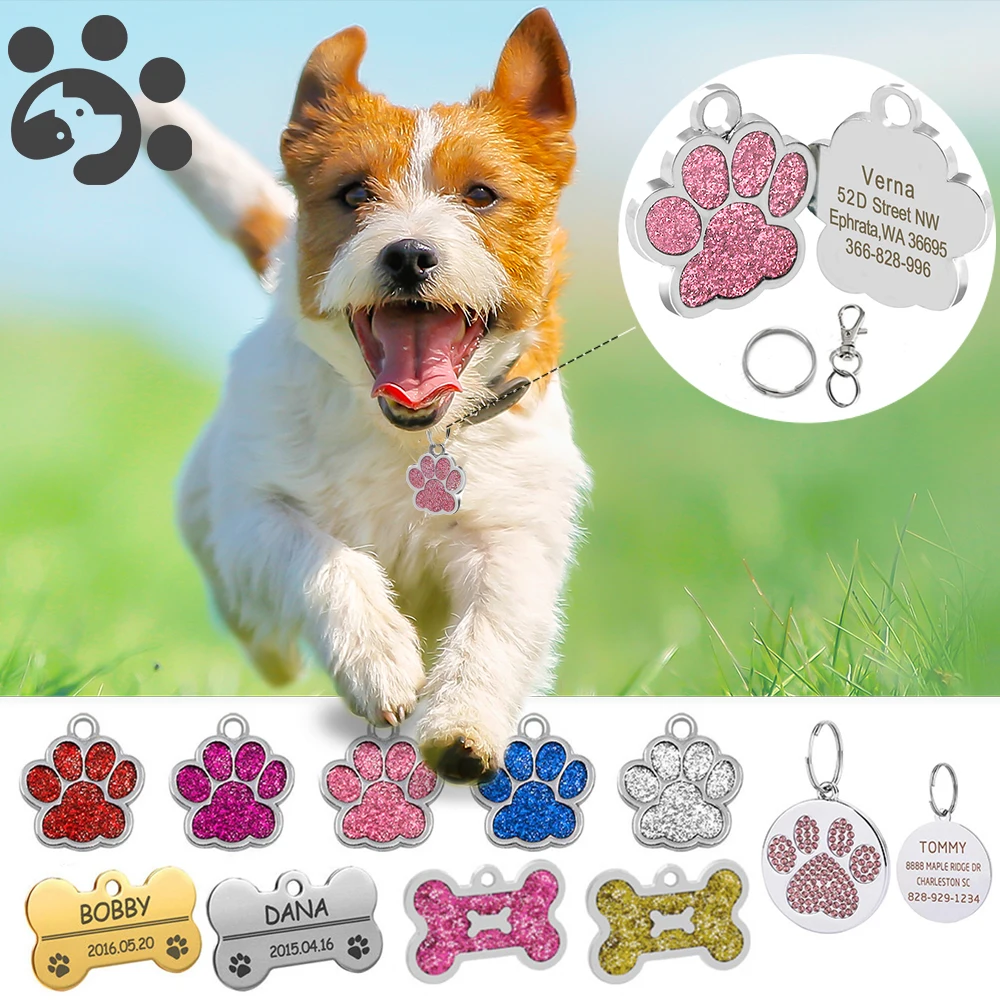 Personalized Pet ID Tag Dog Tags Engraved for Cat Puppy Pet ID Name Collar Tag Pet Accessories Bone/Paw Glitter MP0078
Personalized Pet ID Tag Dog Tags Engraved for Cat Puppy Pet ID Name Collar Tag Pet Accessories Bone/Paw Glitter MP0078